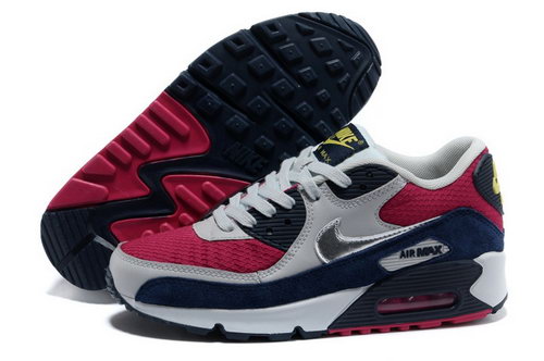 Nike Air Max 90 Womenss Shoes Wine Red Gray Cheap